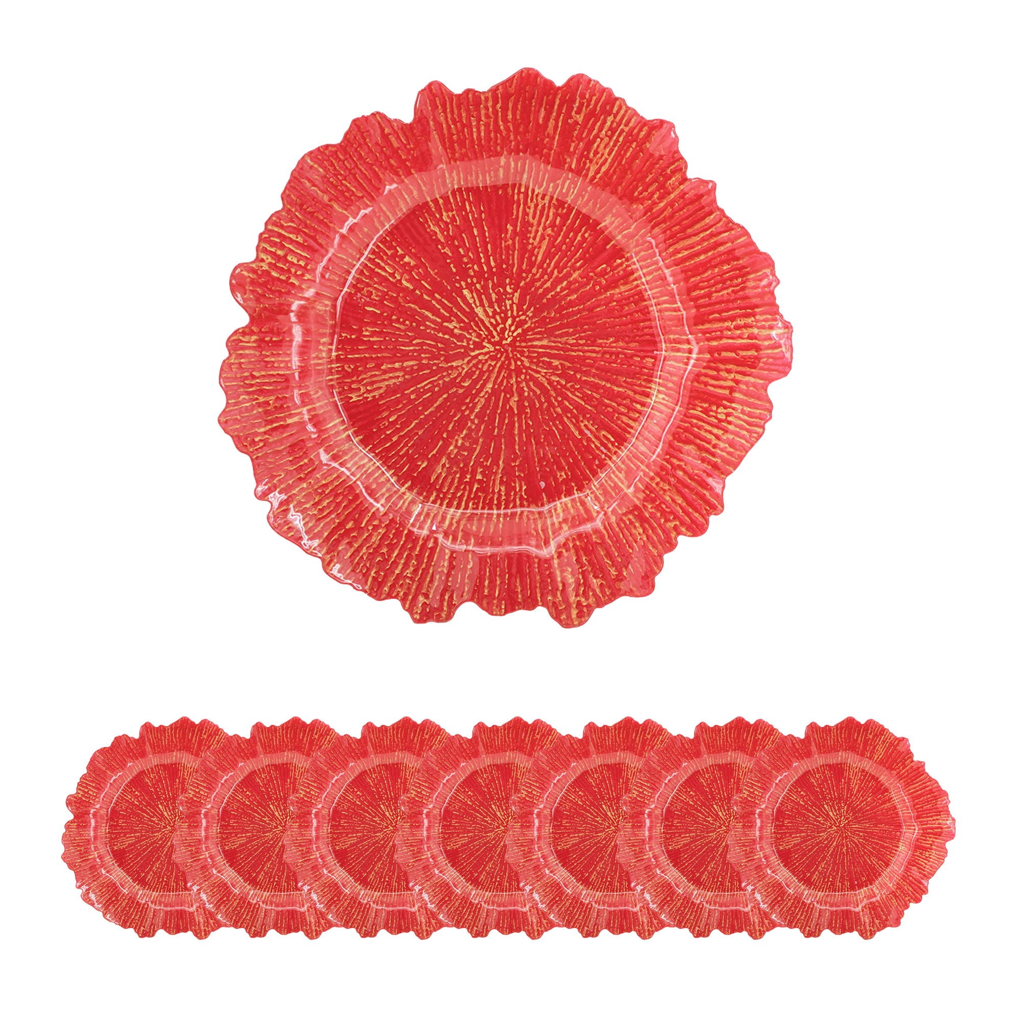 Reef Plastic Charger Plate (Set of 8) - Red