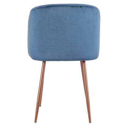 Fran - Contemporary Dining Chair (Set of 2) - Walnut / Blue