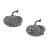 Chenille Weighted Pumpkin Ornament Decor For Holiday Harvest Festival Fall Festival & Thanksgiving (Set of 2) - Gray