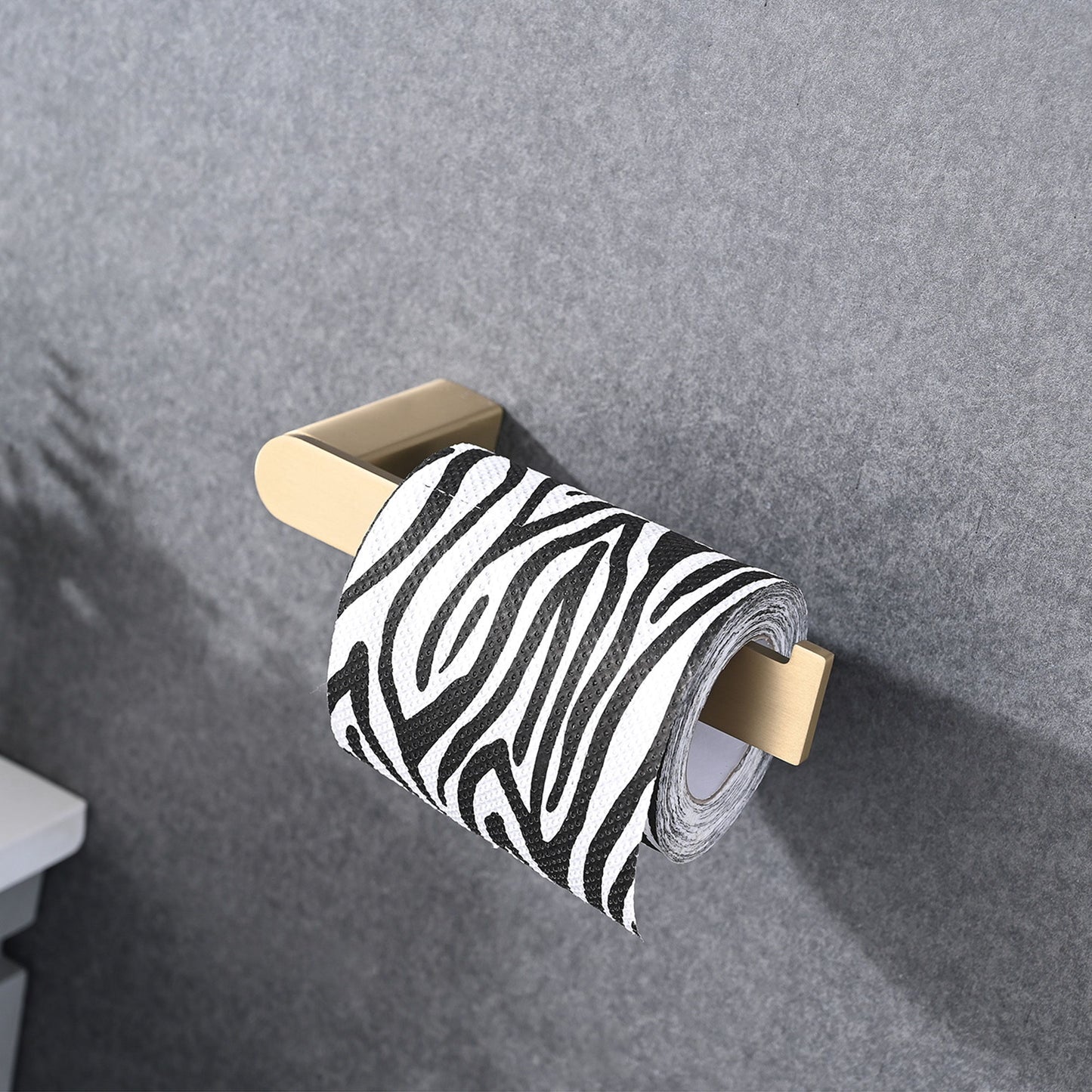 4 Pieces Bathroom Hardware Set Single Towel Bar, Towel Holder, Toilet Paper Holder, Stainless Steel - Brushed Gold