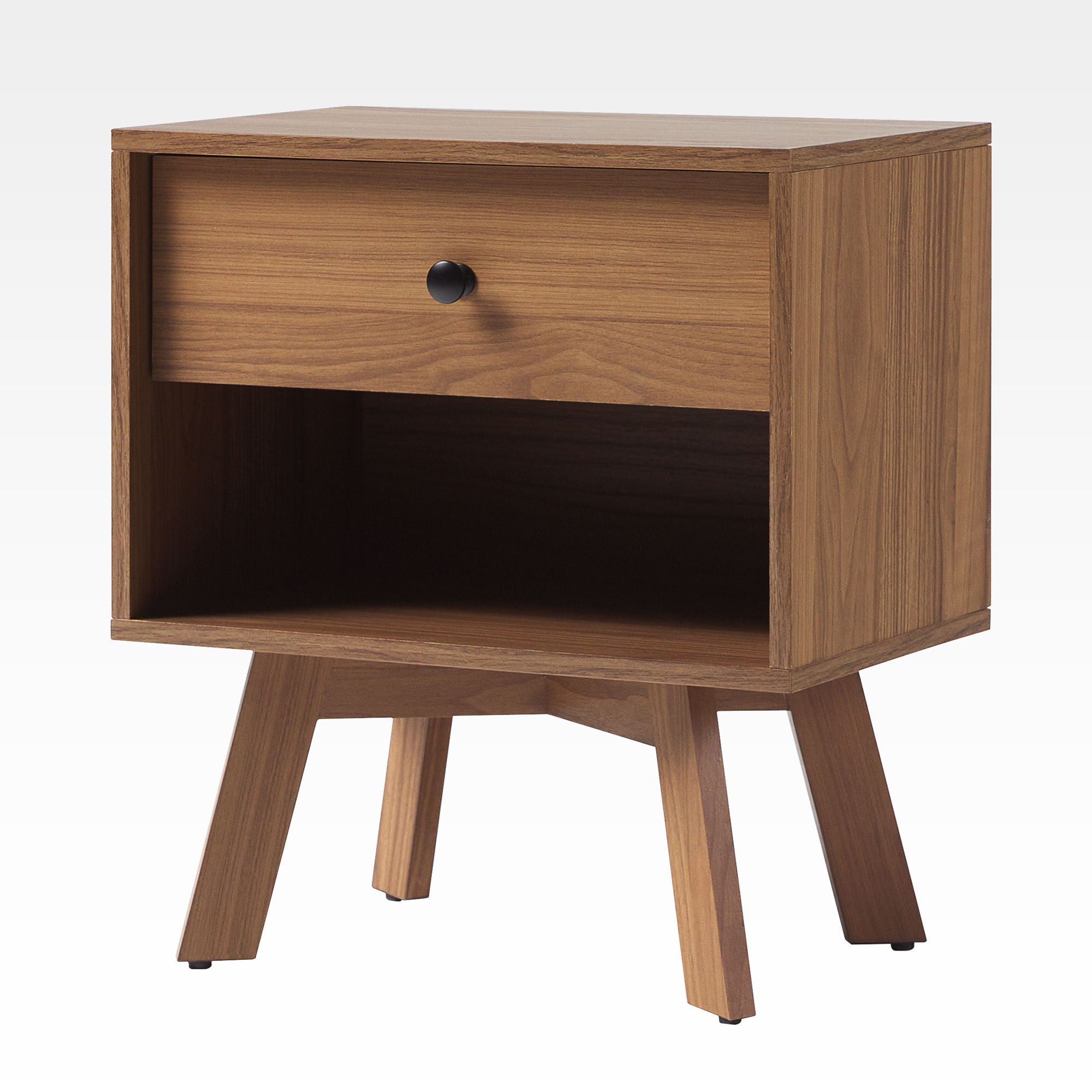 Mid-Century Modern Minimalist 1 Drawer Nightstand - Mocha