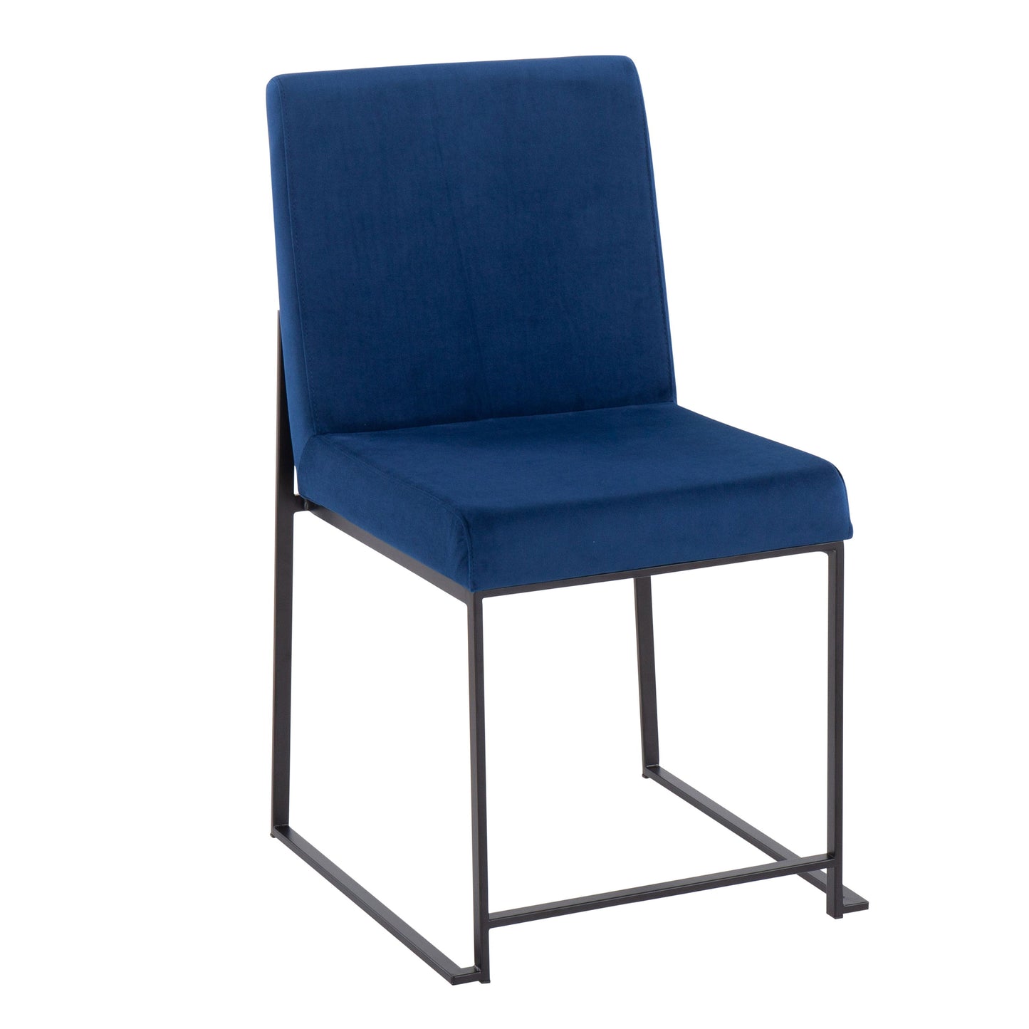 Fuji - Contemporary High Back Dining Chair (Set of 2) - Black / Blue