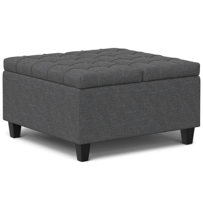 Harrison - Small Square Coffee Table Storage Ottoman - Gray