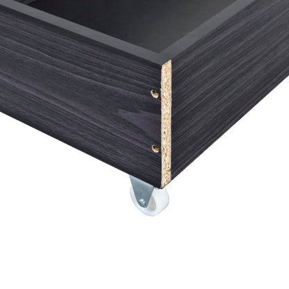 Twin Size Upholstered Platform Bed With LED Frame And 2 Drawers - Beige