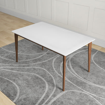 Lindsey - White Top Dining Table - Brown / White