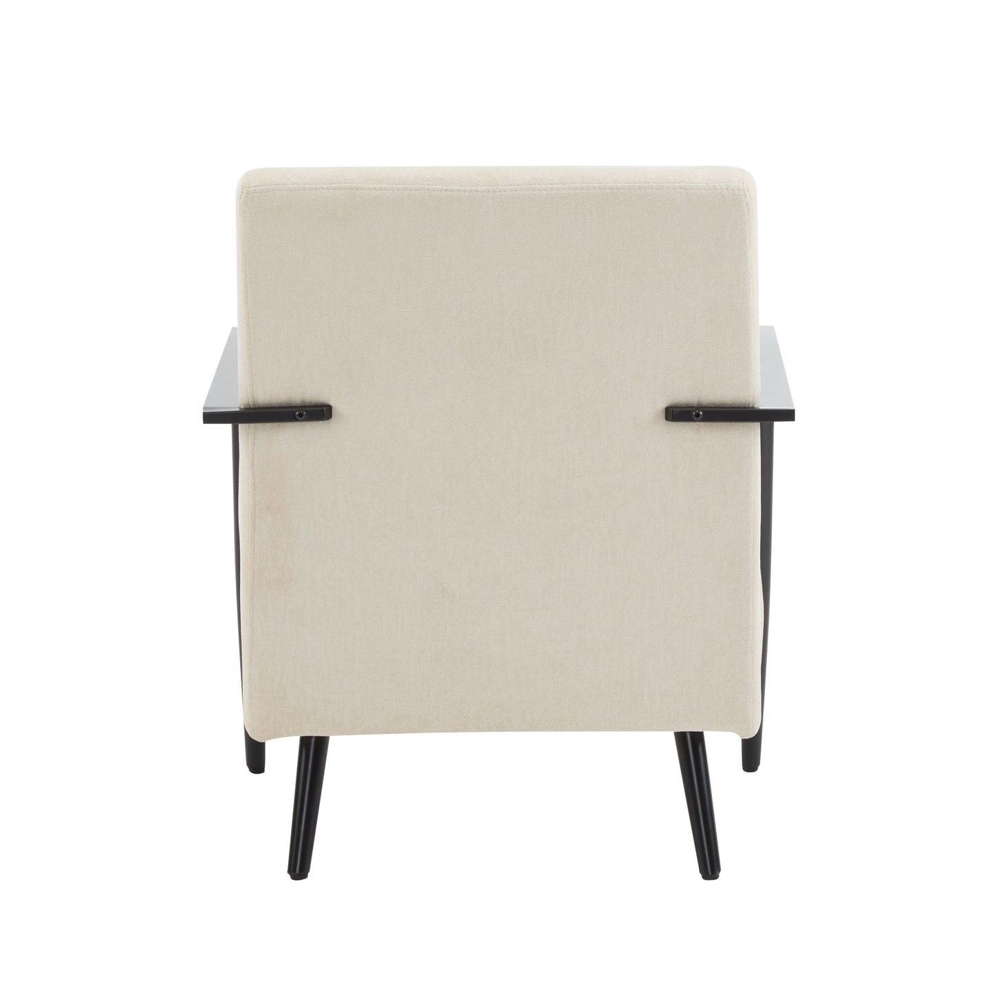 Modern Lounge Chair With Polyester Upholstery And Sturdy Metal Frame - Beige
