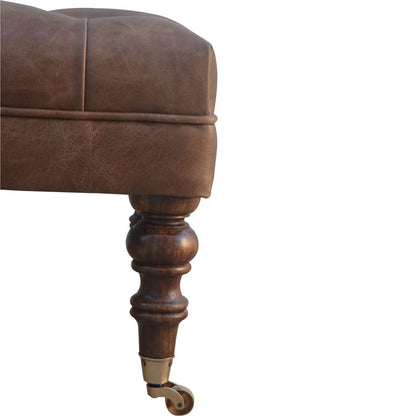 Buffalo - Leather Ottoman - Brown