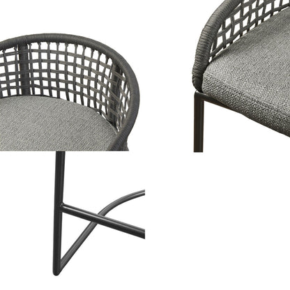 Coastal Design Woven Counter Stool - Dark Gray