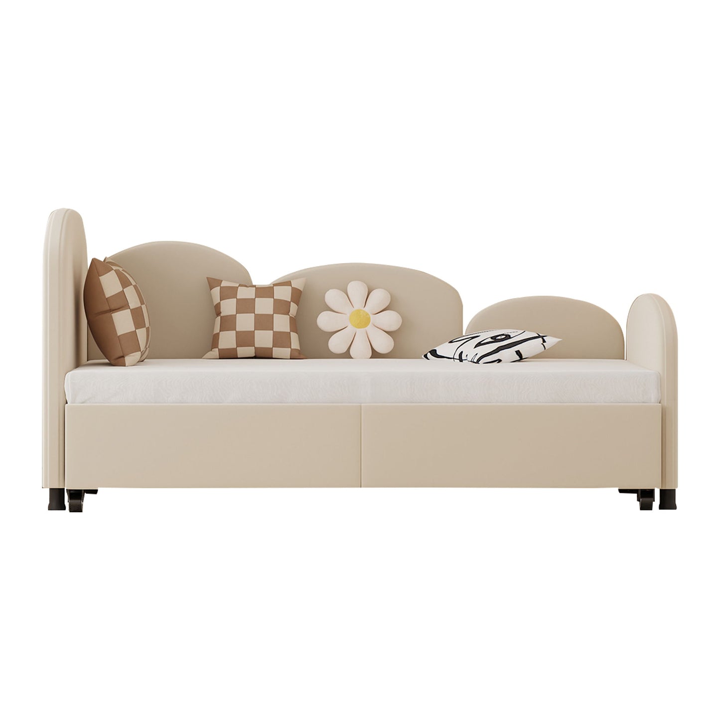 Modern Upholstered Daybed With Twin Size Bed Frames And Storage - Beige