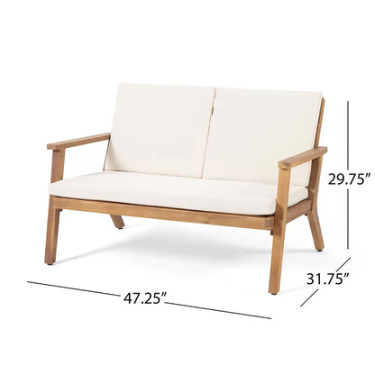 Avacyn - Outdoor 4 Seater Chat Set With Cushions - Natural / Cream