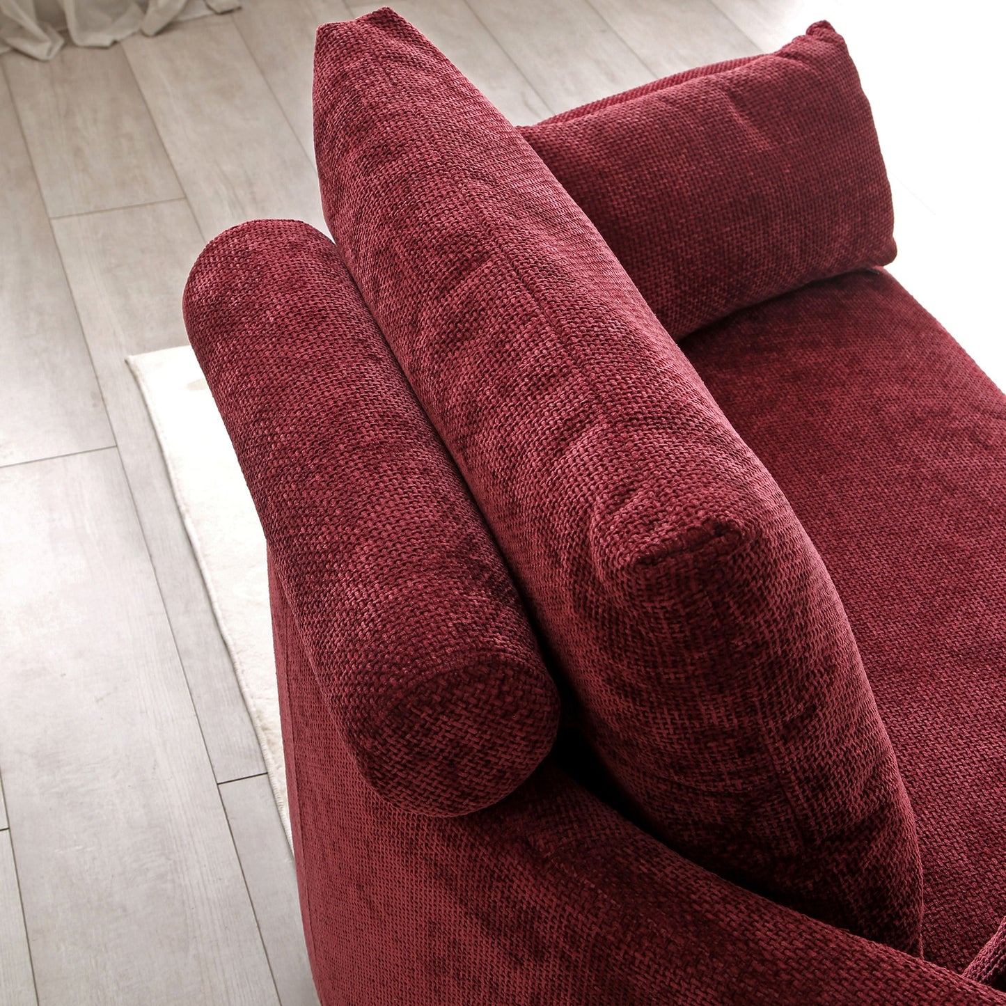 Multi-Functional Foldable Sleeper Sofa Bed, Floor Sofa Chair Bed, Circular Adjustable Futon Sitting And Sleeping Sofa - Burgundy