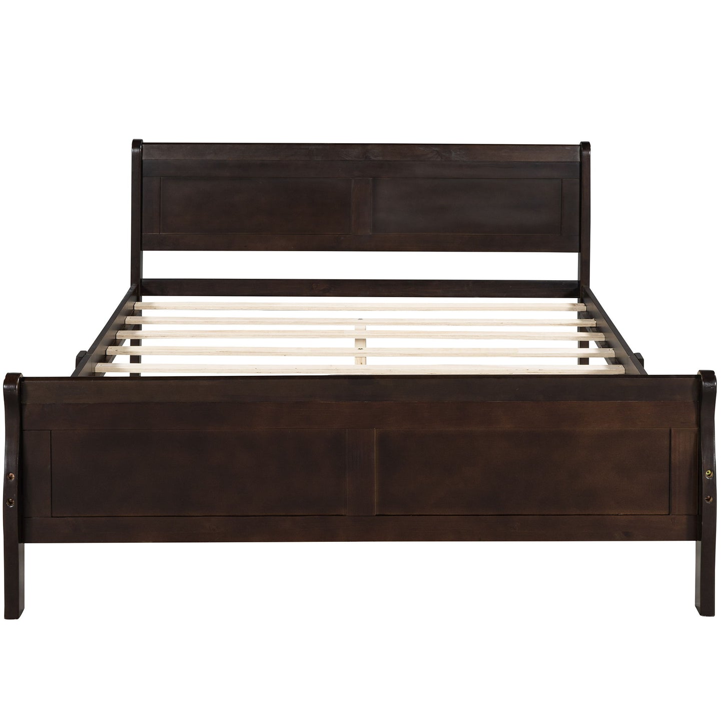 Full Size Platform Bed With Headboard And Slat Support - Espresso