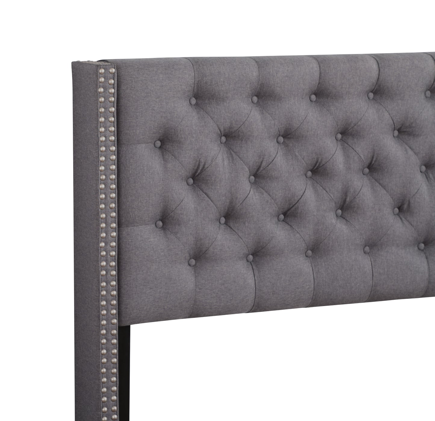Queen Transitional Upholstered Bed - Gray