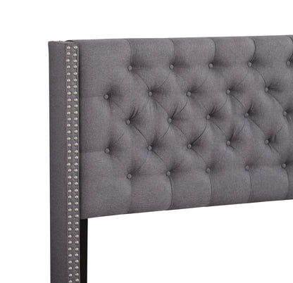 Queen Transitional Upholstered Bed - Gray