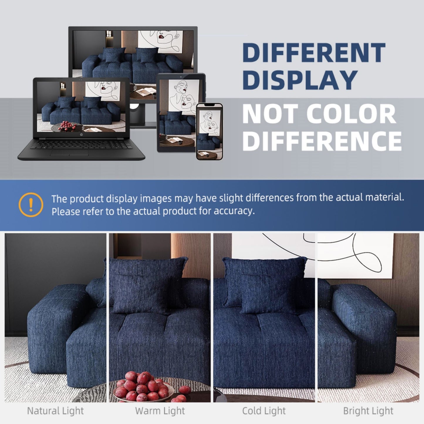 Modern Oversized Modular Sectional Sofa With 2 Chaise Lounge And 2 Armrest, Sparkling Chenille Fabric Soft Cushion Sofa With 4 Pillows, 4 Pieces Diy Combination Tufted Sofa, No Assembly Required - Blue