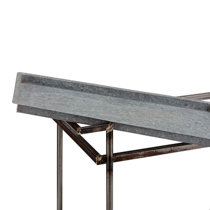 Percy Galvanized Metal Bar Cart - Gray