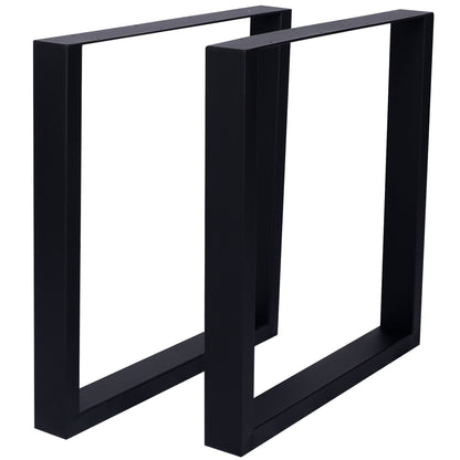 Square Table Legs 28X35", Wide Metal Table Legs, Heavy Duty Steel Desk Legs Table Leg Dining Table Legs Coffee Desk Leg (Set of 2) - Black