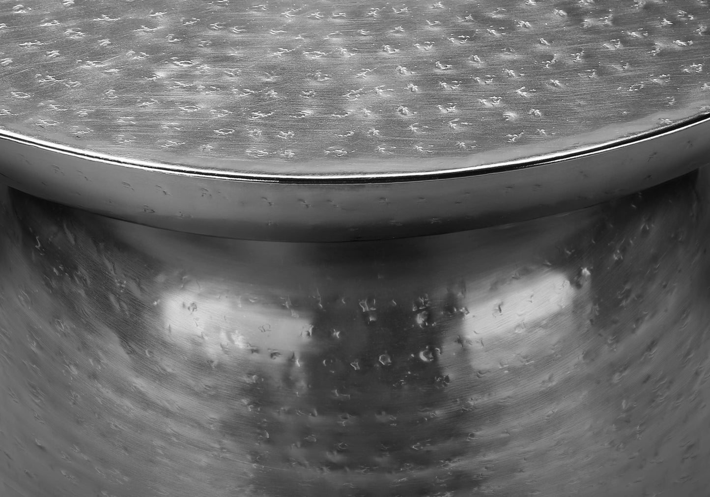 Drum Accent Side Table, Durable Construction, Contemporary & Modern - Chrome