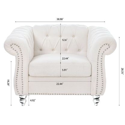 1 Seater Sofa For Living Room - White
