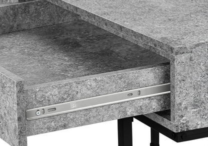 Computer Desk For Home Office, Laptop, Storage Drawers, Versatile Placement - Gray