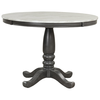 5 Pieces Dining Table And Chairs Set For 4 Persons, Kitchen Room Solid Wood Table With 4 Chairs - Gray