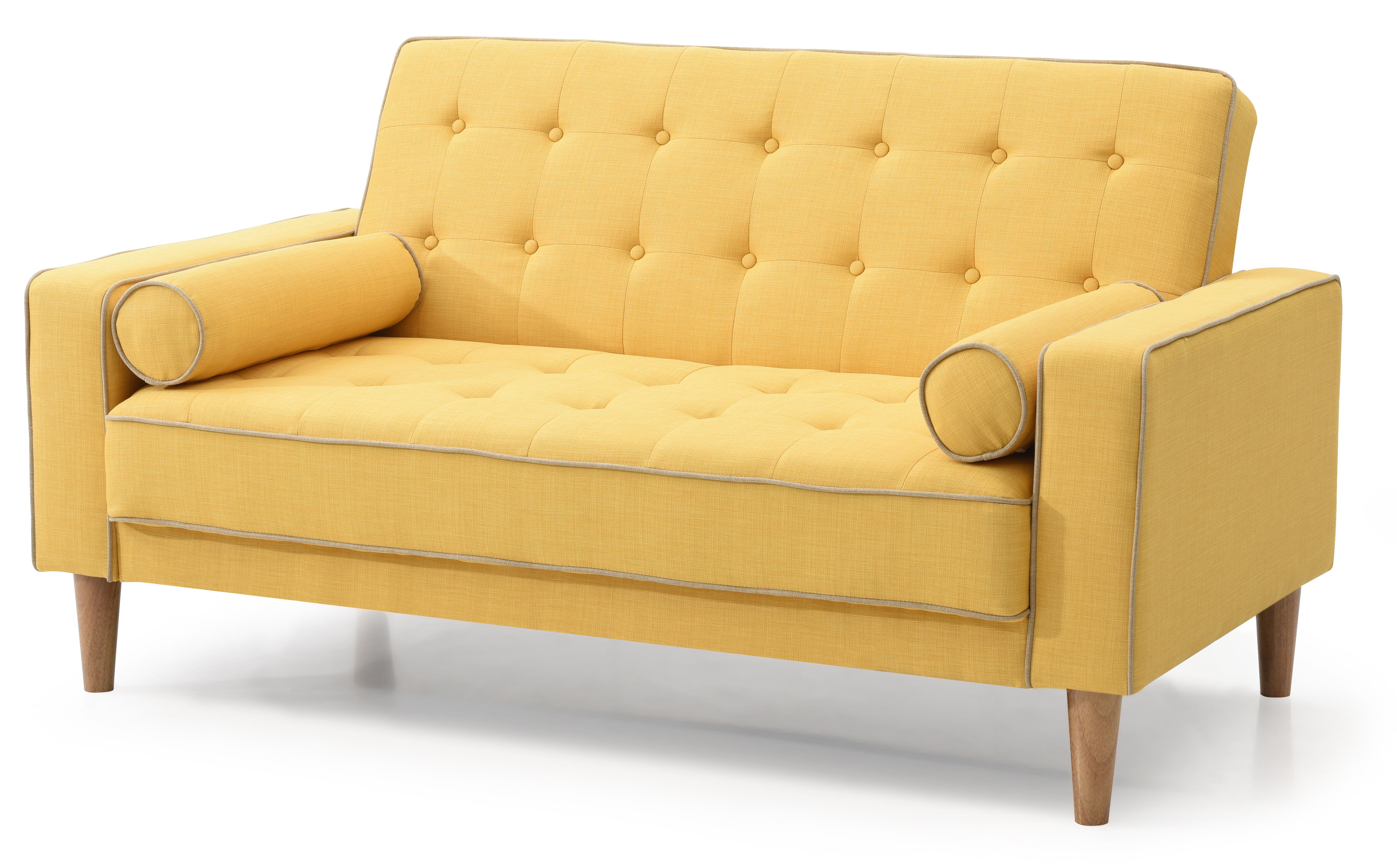 Vibrant Contemporary Loveseat Bed - Yellow