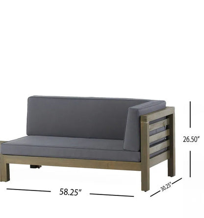 Oana - Right Corner Bench And Coffee Table - Dark Gray