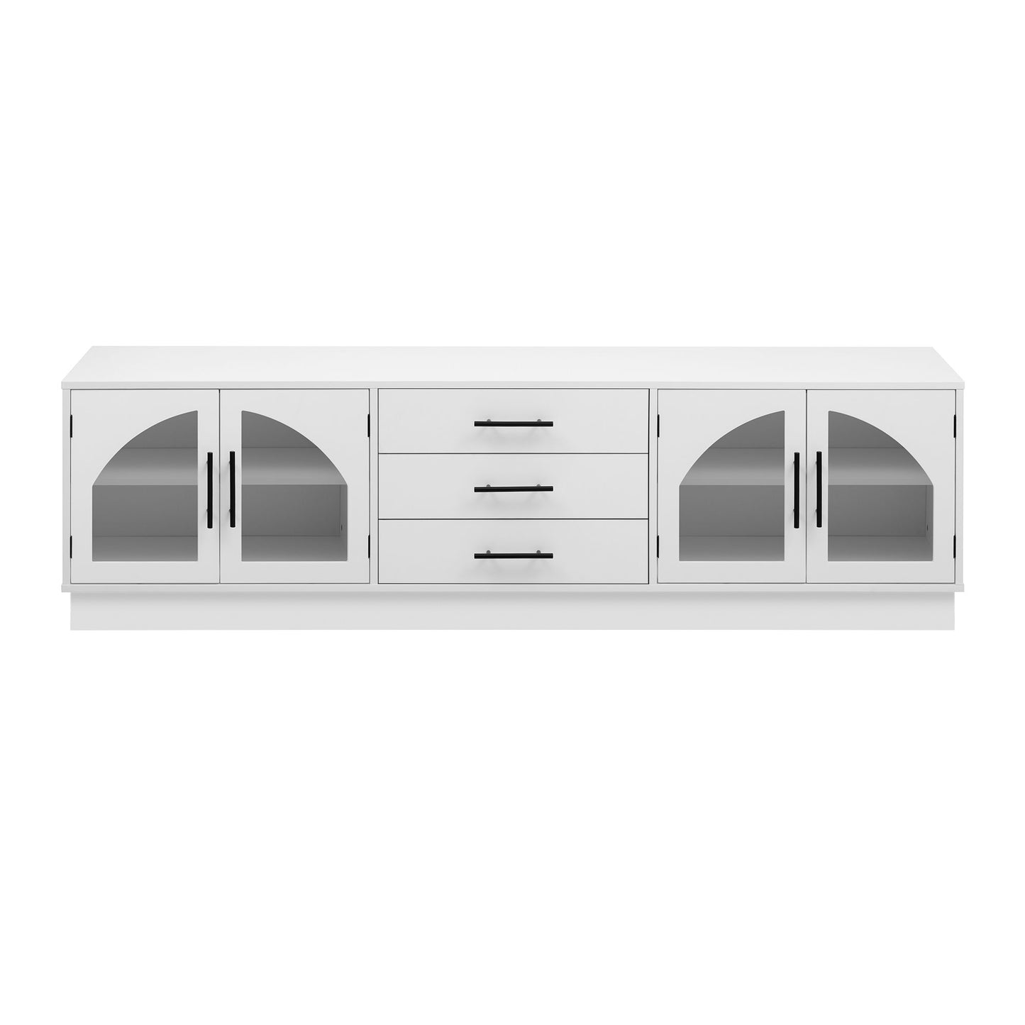 Modern Minimalist TV Stand For TVs Up To 75", Entertainment Center Media Console Cabinet With Adjustable Shelves For Living Room - White