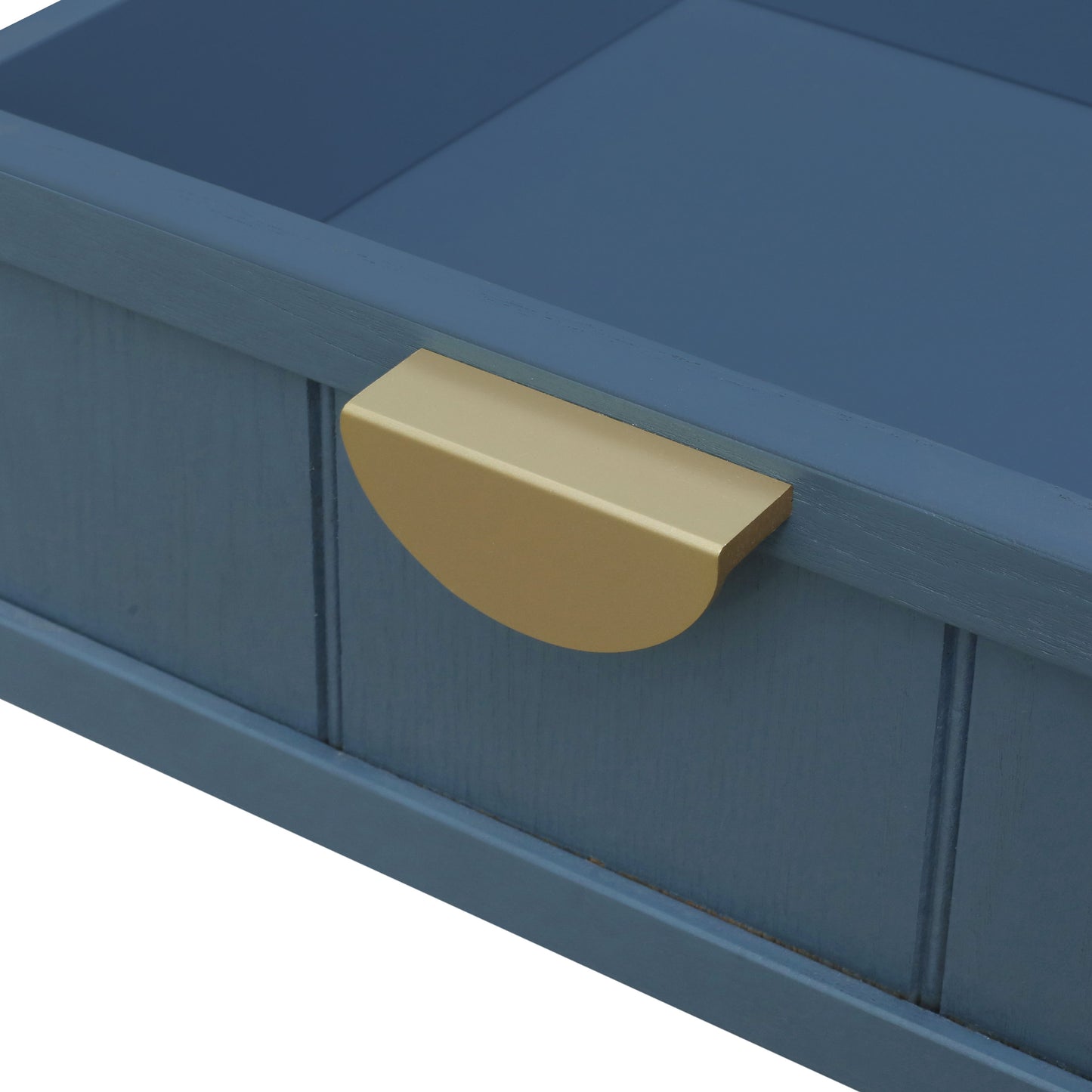 2 Drawer Side Table, American Style, End Table, Suitable For Bedroom - Blue