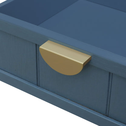2 Drawer Side Table, American Style, End Table, Suitable For Bedroom - Blue