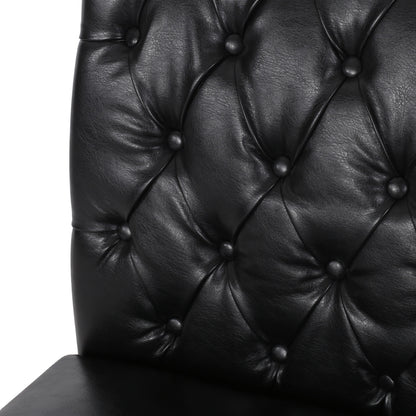 Broxton - Tuft Dining Rolltop Chair (Set of 2) With Button Tufted Upholstery - Black