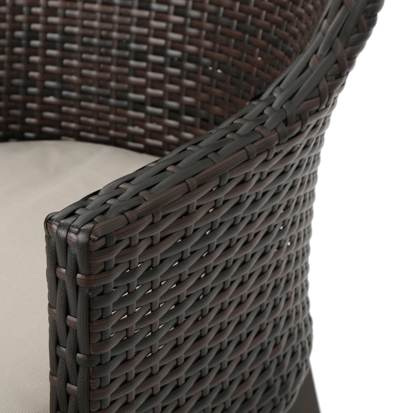 Hillhurst - Stylish Outdoor Chair Set With Cushions Rattan And Metal - Brown