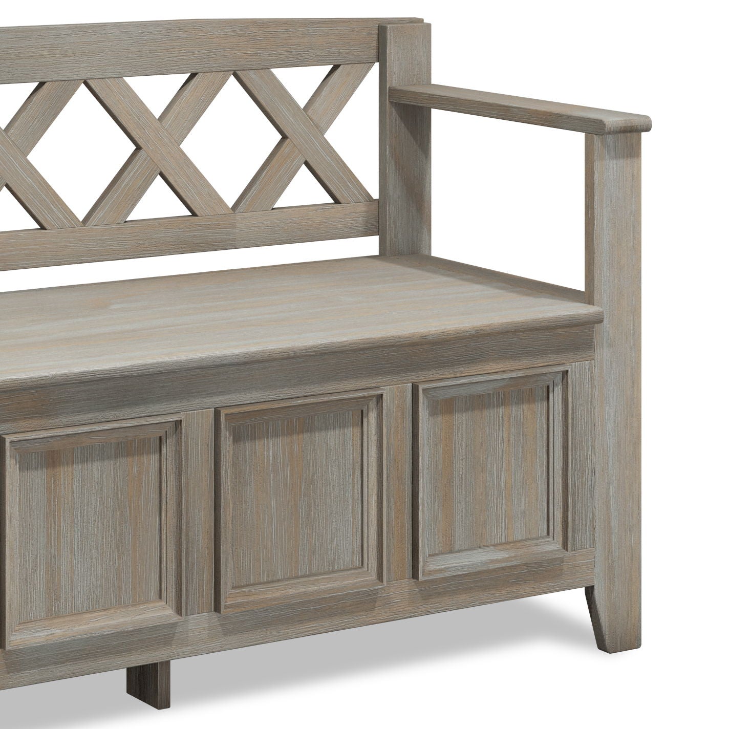 Amherst - Entryway Storage Bench - Distressed Gray