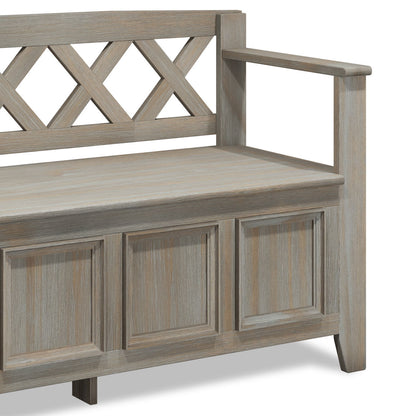 Amherst - Entryway Storage Bench - Distressed Gray