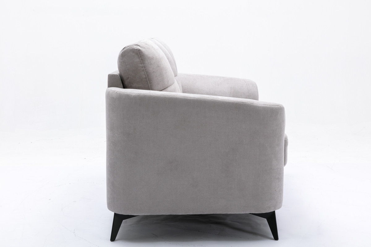 Callie - Woven Living Room Fabric Sofa, Loveseat (Set of 2) - Light Gray