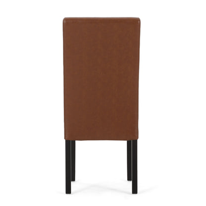 Pertica - Dining Chair With T - Stitch Design (Set of 2) - Light Brown