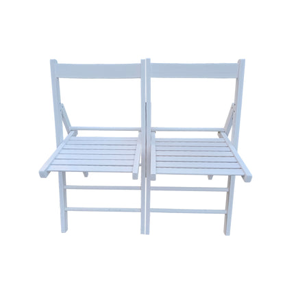 Folding Chair, Foldable Style (Set of 2) - White
