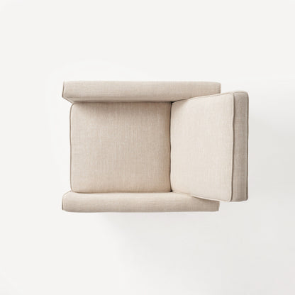 Linen Push Back Chair For Elegant Home - Light Beige