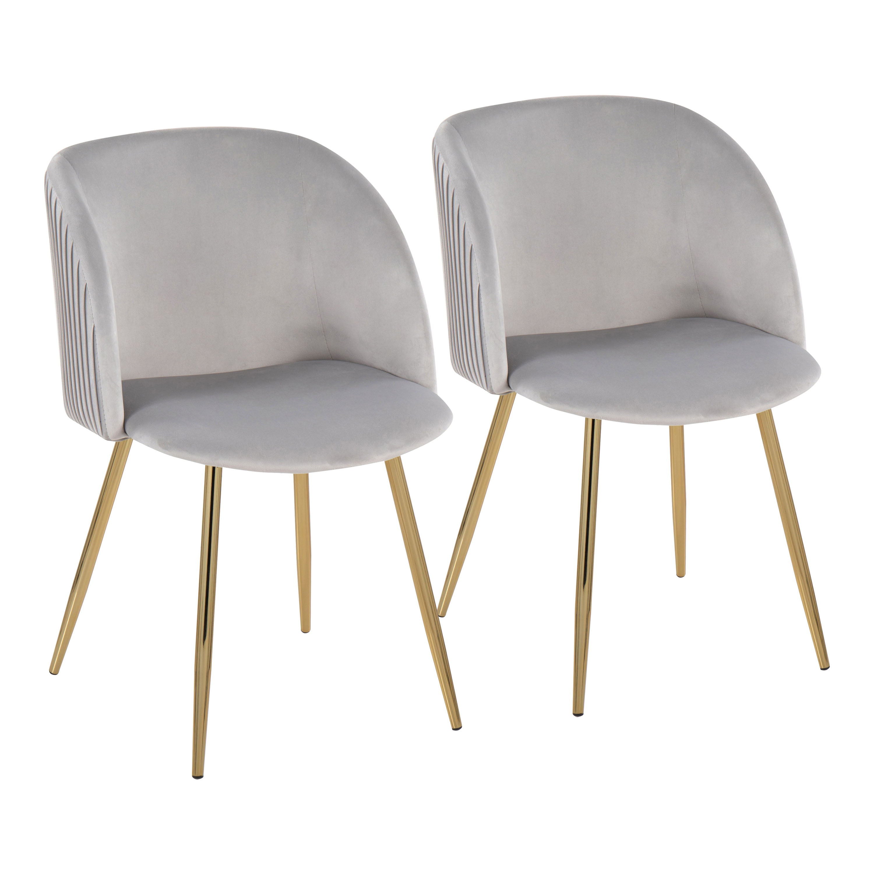 Fran - Pleated Contemporary Chair (Set of 2) - Gold / Silver