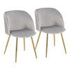Fran - Pleated Contemporary Chair (Set of 2) - Gold / Silver