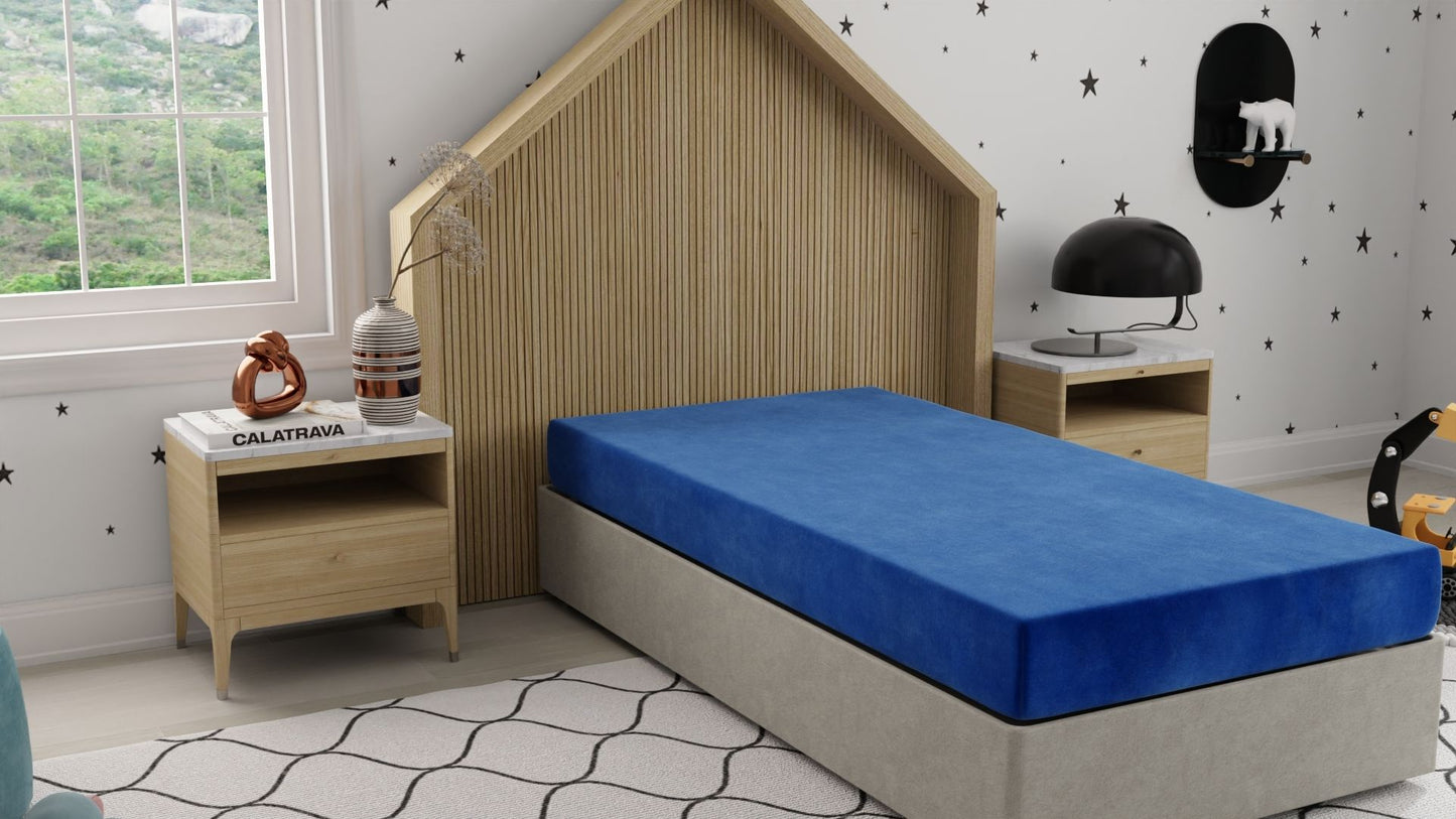 Kids Pedic - 7" Twin Waterproof Protection Mattress - Blue