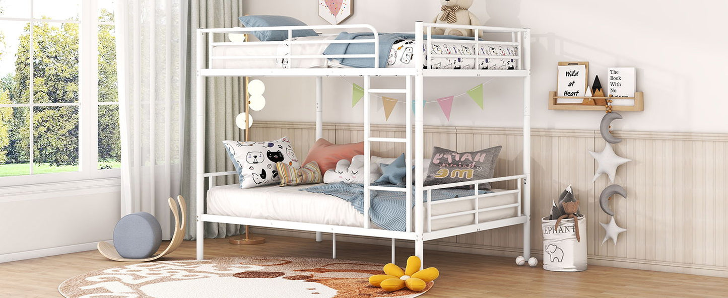 Full Over Full Metal Bunk Bed - White