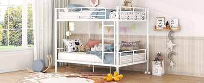 Full Over Full Metal Bunk Bed - White