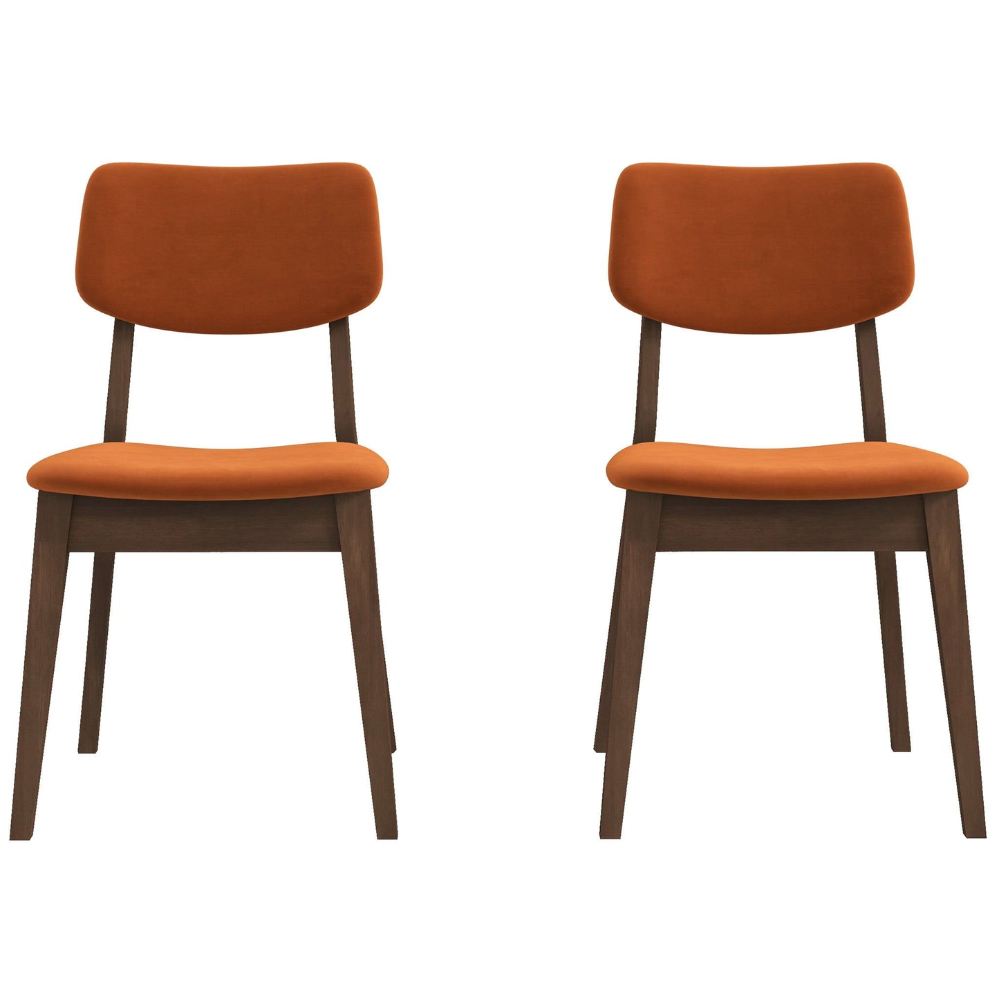 Carlos - Solid Back Side Chair (Set of 2) - Brown / Burnt Orange