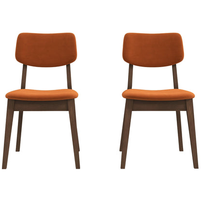 Carlos - Solid Back Side Chair (Set of 2) - Brown / Burnt Orange