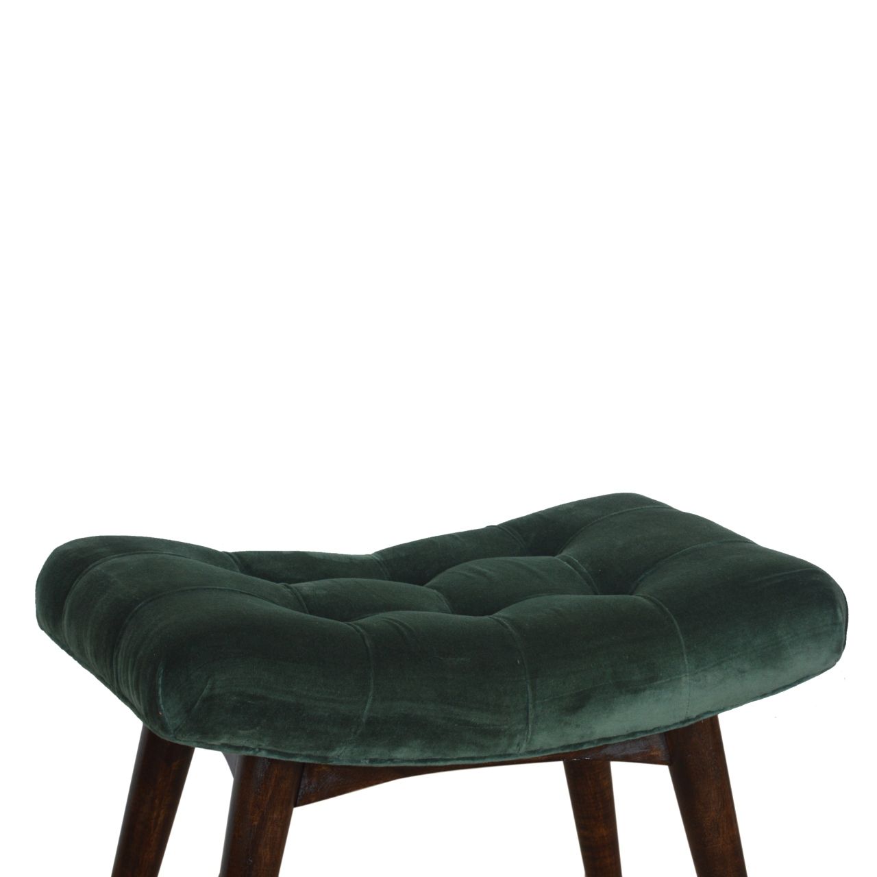 Velvet Curve Bench - Emerald