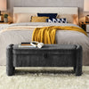 Ottoman Oval Storage Bench Chenille Bench With Large Storage Space For The Living Room, Entryway And Bedroom - Gray