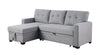 Upholstered Pull Out Sectional Sofa With Chaise - Light Gray