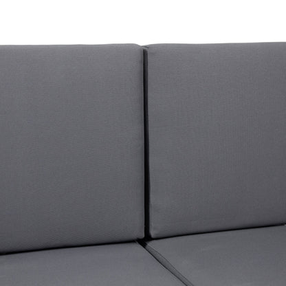 Acacia Wood Loveseat And Coffee Table Set With Cushions - Gray