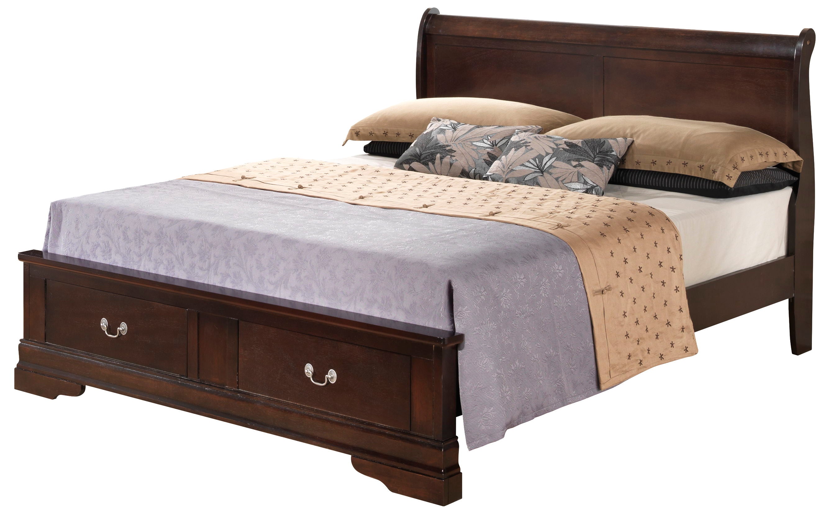 Louis Phillipe - Queen Panel Storage Bed - Cappuccino